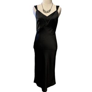 Express black satin dress, XS, new